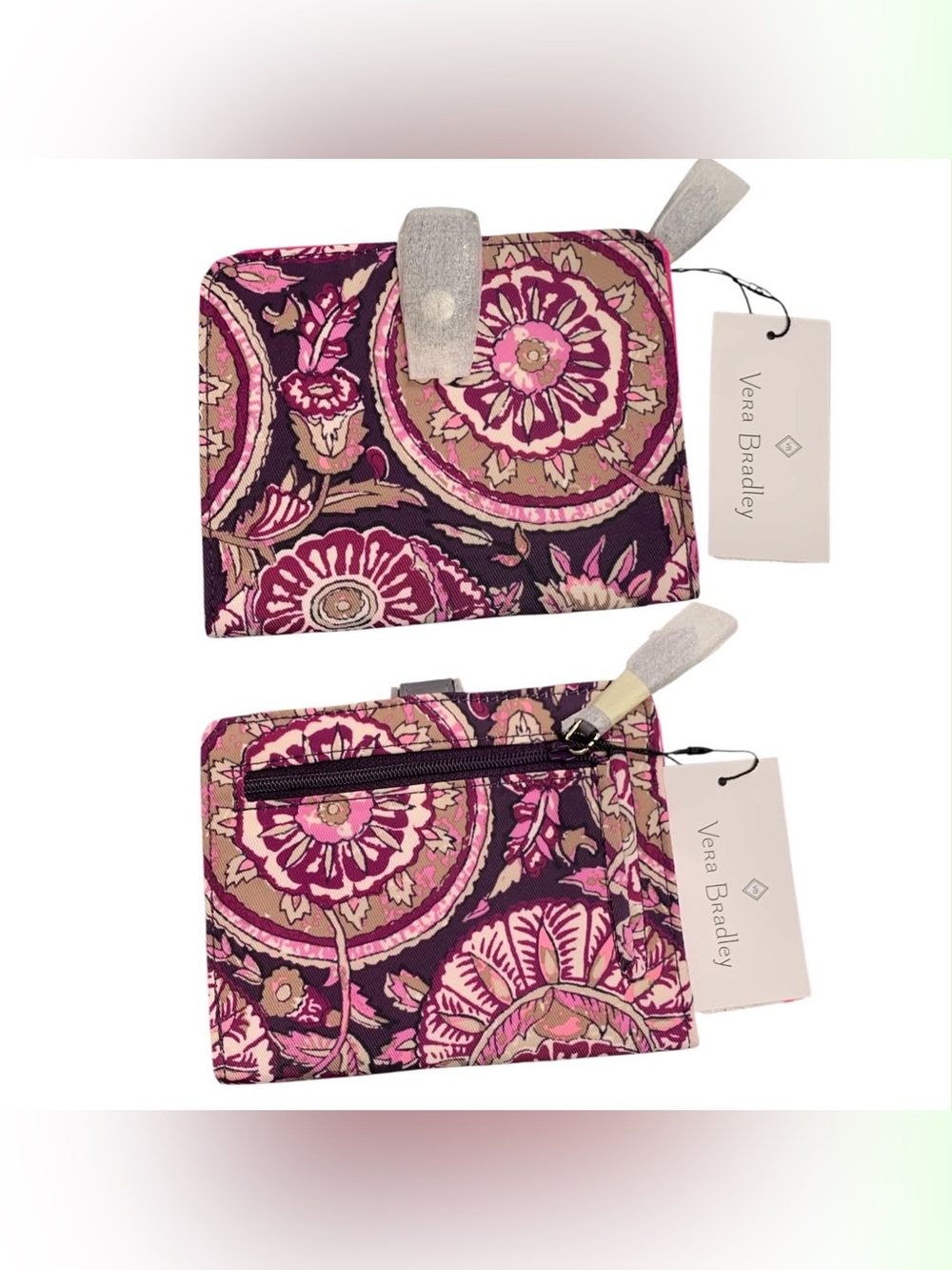 Vera Bradley NWT Plum Pink Floral Zip-Around Wallet
